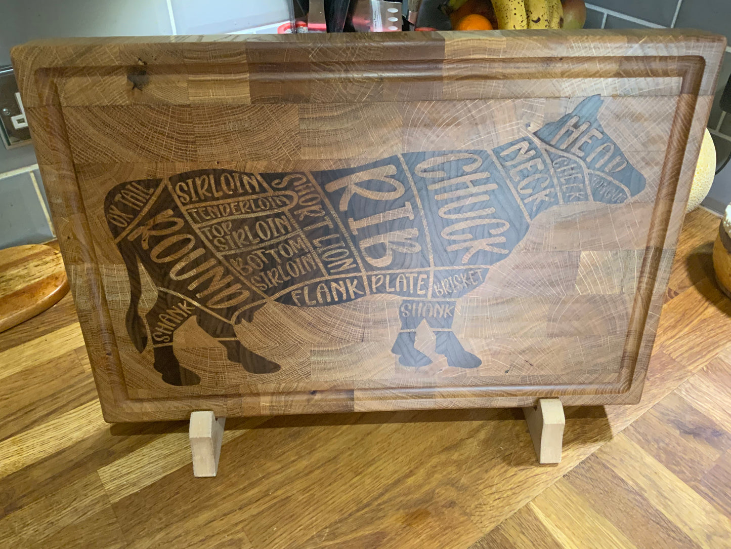 Custom cow cuts cutting board 1