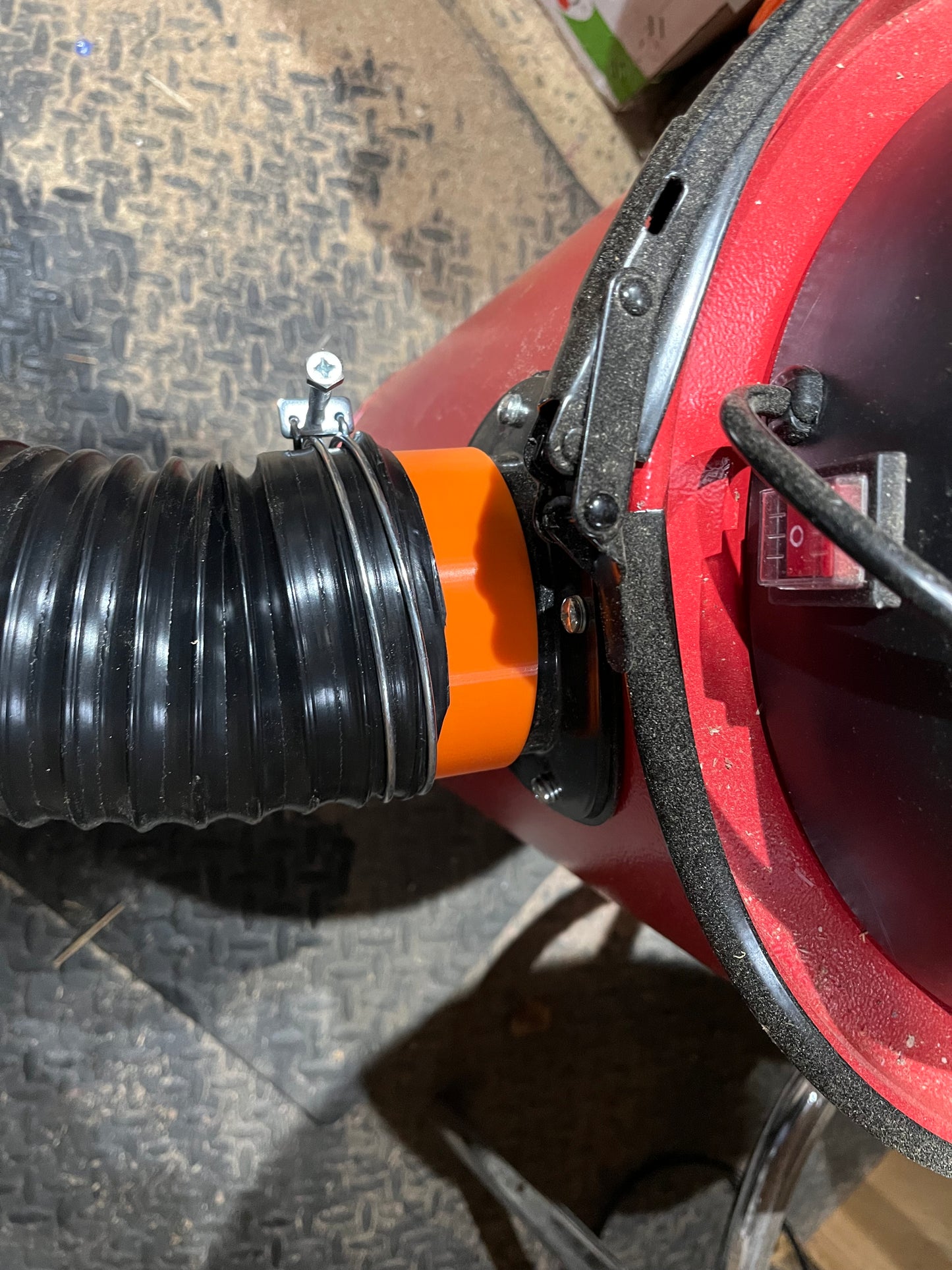 100mm Hose Rings on Dust Bin