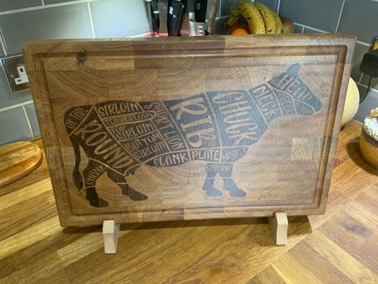 Cow Cuts custom made cutting board