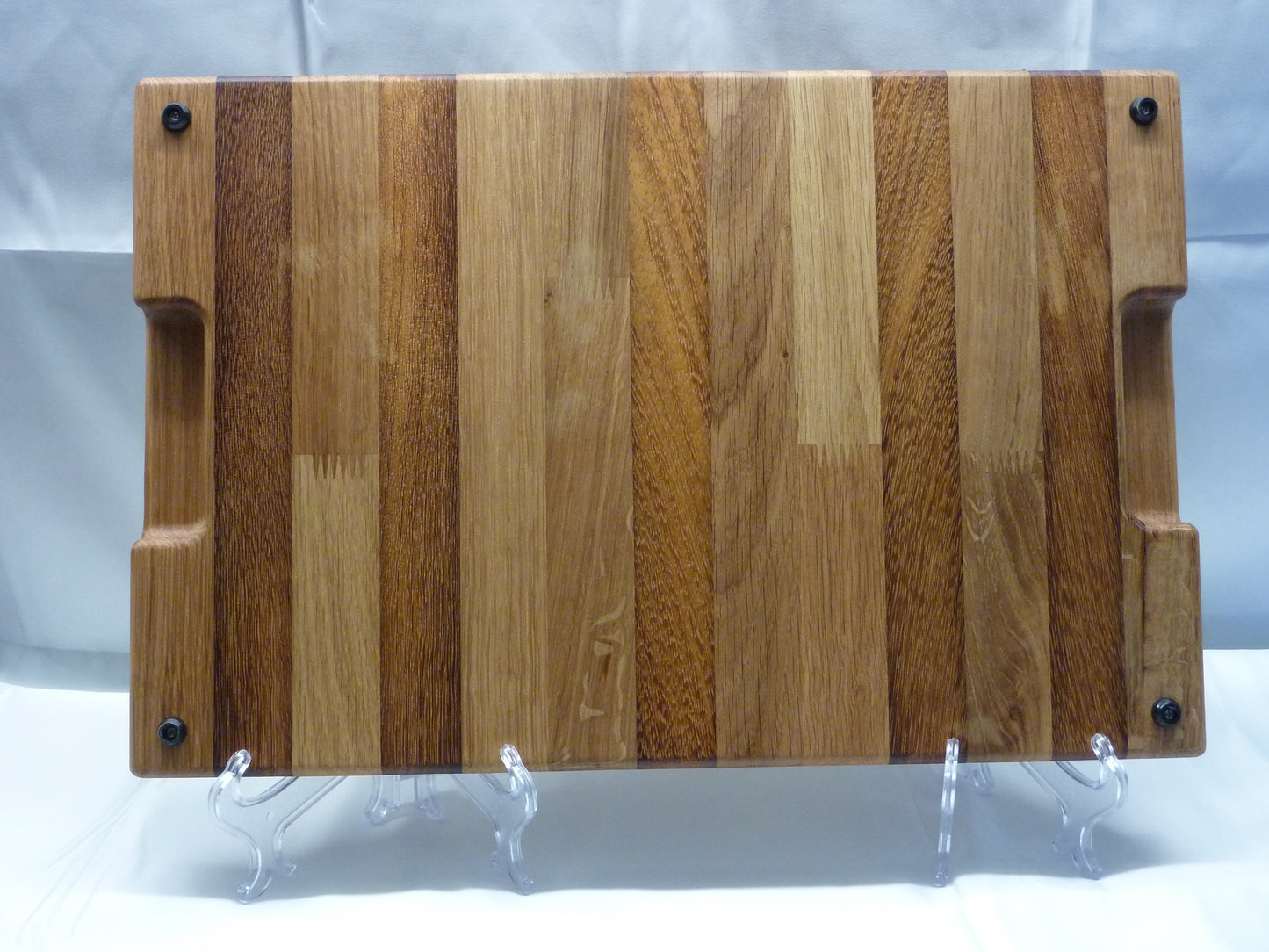 Iroko and Oak Chopping Board with handles