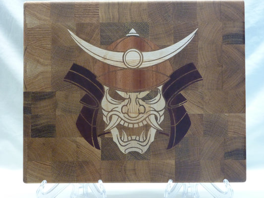 Oak End Grain Samurai Face Chopping Board