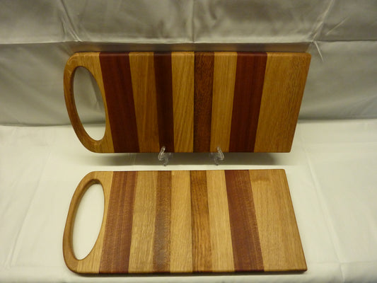 Solid oak, Sapele and Iroko serving board